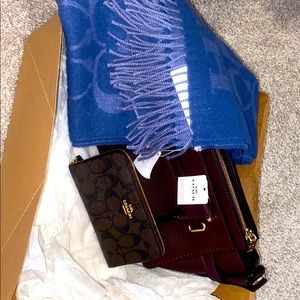 Coach wallet, coach purse, & cashmere coach scarf.